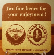 1950s Gettelman $ 1000  Beer Coaster #372 picture