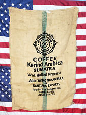 Burlap Coffee Sack ~ Bag ~ Jute Gunny Sack ~ Sturdy Heavy Fabric ~ Coffee Art  picture