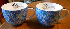 Pair of Lily Pulitzer Designed Floral 12 ounce Coffee Mugs picture