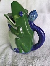 WCL Vintage  Green & Blue Ceramic Stoneware Frog 9