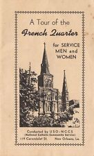 1944 USO-NCCS Tour of New Orleans LA French Quarter for Military Members Booklet picture