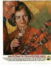 1962 PEPSI COLA Soda Couple admiring shish kebab Vintage Print Ad picture