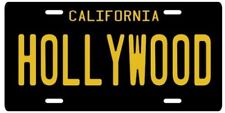 HOLLYWOOD California 1960's Black Aluminum CA License Plate picture