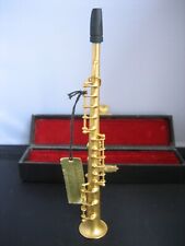 Vintage Genuine Gold plating on Solid Brass miniature saxophone and original box picture