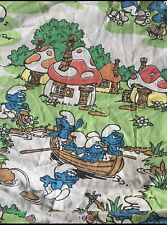 Vtg 80’s SMURFS Village Lawtex Twin 2 Pc Sheets Set  Flat Fitted Set Exc Cond picture