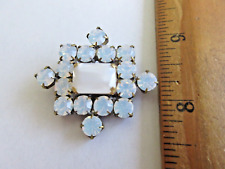 Gorgeous Czech Vintage Glass Rhinestone Button   White Frosted picture