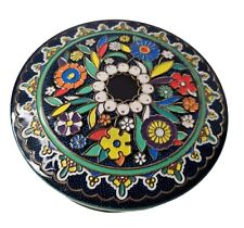 Vintage Daher Embossed Metal Decorative Tin Made in England Bright Florals picture