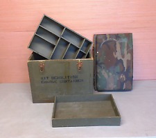 Vintage US Military Issue Demolition Kit Charge Container Box Case OD Green picture