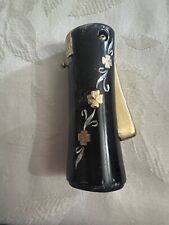 Vintage Ronson Varaflame Lady Lite  lighter.  Gold Design On Black Lighter. picture