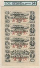 City Bank of New Haven - Uncut Obsolete Sheet - Broken Bank Notes - PMG Graded - picture