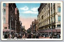 Postcard Howard Street, Heart of Baltimore's Shopping Center Unp. WB. F 18 picture