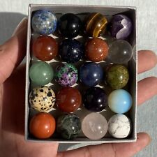 20pcs Wholesale Natural Mixed Ball Quartz Crystal 15mm+ Sphere Reiki +box picture