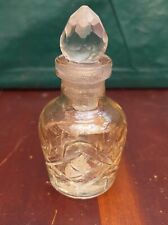 Vintage Two's Company Perfume Bottle Cut Glass Pale Yellow W/Teardrop Stopper picture