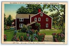c1940 Gardens Poet Whittier Birthplace Haverhill Massachusetts Vintage Postcard picture