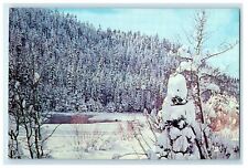c1940's Winter Truckee River Snowman Lake Tahoe California CA Vintage Postcard picture
