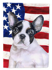 French Bulldog Black White Patriotic Flag Canvas House Size BB9710CHF picture