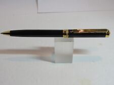Terzetti CROWN Glossy Black Slim Heavy Brass Metal Ballpoint Pen+Velvet Pouch picture