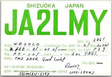 Radio Card Shizuoka Japan JA2LMY Radio WB20L0 QSO on Feb.19,1981 Postcard picture