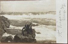 Niagara Three Dapper Men on Rock Vintage RPPC Real Photo Postcard 1909 picture