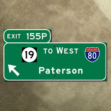 New Jersey parkway exit 155P Paterson state highway 19 80 road sign Garden 16x8 picture