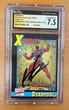 1991 DEADPOOL #3 X-FORCE ROOKIE CARD SIGNED BY ROB LIEFELD CGC 7.5 NM- SIG GRADE picture