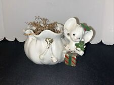 Vintage 1950’s NAPCO Napcoware Christmas Mouse Planter/Candy Bowl # 9599 picture