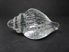 Vintage Clear Art Glass Seashell Paperweight with Controlled Bubbles picture