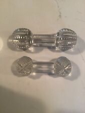 Two Vintage Cut Glass/crystal Knife Rests-barbell Style picture