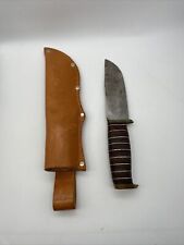 Vintage Elmer Keith Fixed Blade Knife W/ Leather Sheath 9.5” Made In Japan picture