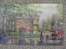 HOMETOWN FIREHOUSE, THOMAS KINKADE DEALER LARGE POSTCARD 8.5 X 5.5 NEW MINT COND picture