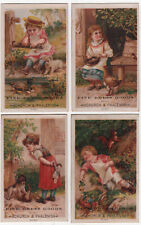 4 TROY NY MATCHING TRADE CARDS,GIRLS & ANIMALS, CHURCH & PHALEN'S,DRY GOODS V183 picture