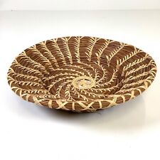 Vintage Stunning Hand Woven Pine Needle Native Intricate Shallow Basket Tray picture