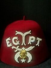 Vintage Shriner or Mason Hat Burgundy jeweled Very Good picture