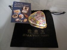 Halcyon Days Enamel Heart Shaped Box Bilston & Battersea Card + Pouch picture