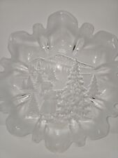 Mikasa Frosted Holiday Tray Christmas Ruffled Glass Edge picture