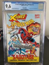 X-FORCE AND SPIDER-MAN SABOTAGE CGC 9.6 GRADED 1992 NEWSTAND McFARLANE LIEFELD picture