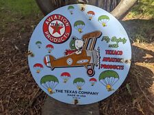 VINTAGE 1956 TEXACO AVIATION PRODUCTS PORCELAIN METAL GAS STATION SIGN 12