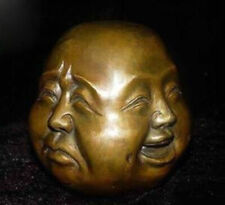 Rare chinese tibet brass 4 faces buddha head statue picture