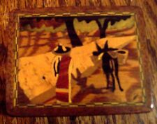 VINTAGE HAND PAINTED WOODEN TRINKET BOX picture