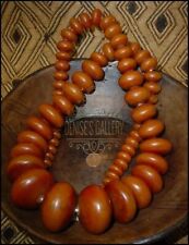 MAGNIFICENT  Vintage, Handcrafted, Graduated AFRICAN AMBER TRADE BEAD STRAND picture