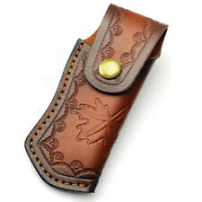 1 Pcs Leather Fold Knife Sheath Scabbard Outdoor Protect Cover Belt Loop Case picture