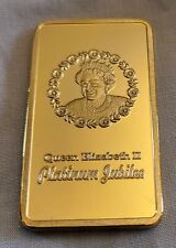 Queen Elizabeth II Gold Bar Platinum Jubilee King Charles III Royal Family Retro picture