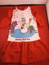Vtg 1993 Barney the Dinosaur Lyons Size 2T Toddler Winter Sleeper Dress *52 picture