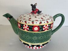 Mary Engelbreit Teapot Henry the Scottish Terrier Michel &Co 2001 Red Green Xmas picture