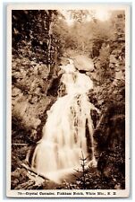 1925 Crystal Cascades Pinkham Notch White Mts. NH, Waterfall RPPC Photo Postcard picture