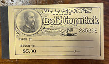 $5 Allison's Improved Credit Coupon Book Allison Coupon Company Indianapolis Ind picture