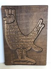 Carved Black Walnut Speculaas Springerle Cookie Mold Chicken Primitive Large picture