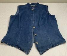 Vintage Ladies Denim Vest, Western, Stonebridge, Size 14, Blue picture