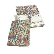 Gorgeous Vintage Floral Full Size Flat Sheet 2 Pillowcases picture