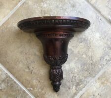 Beautiful Vintage Distressed Antiqued Dark Copper Finish Resin Wall Sconce Shelf picture